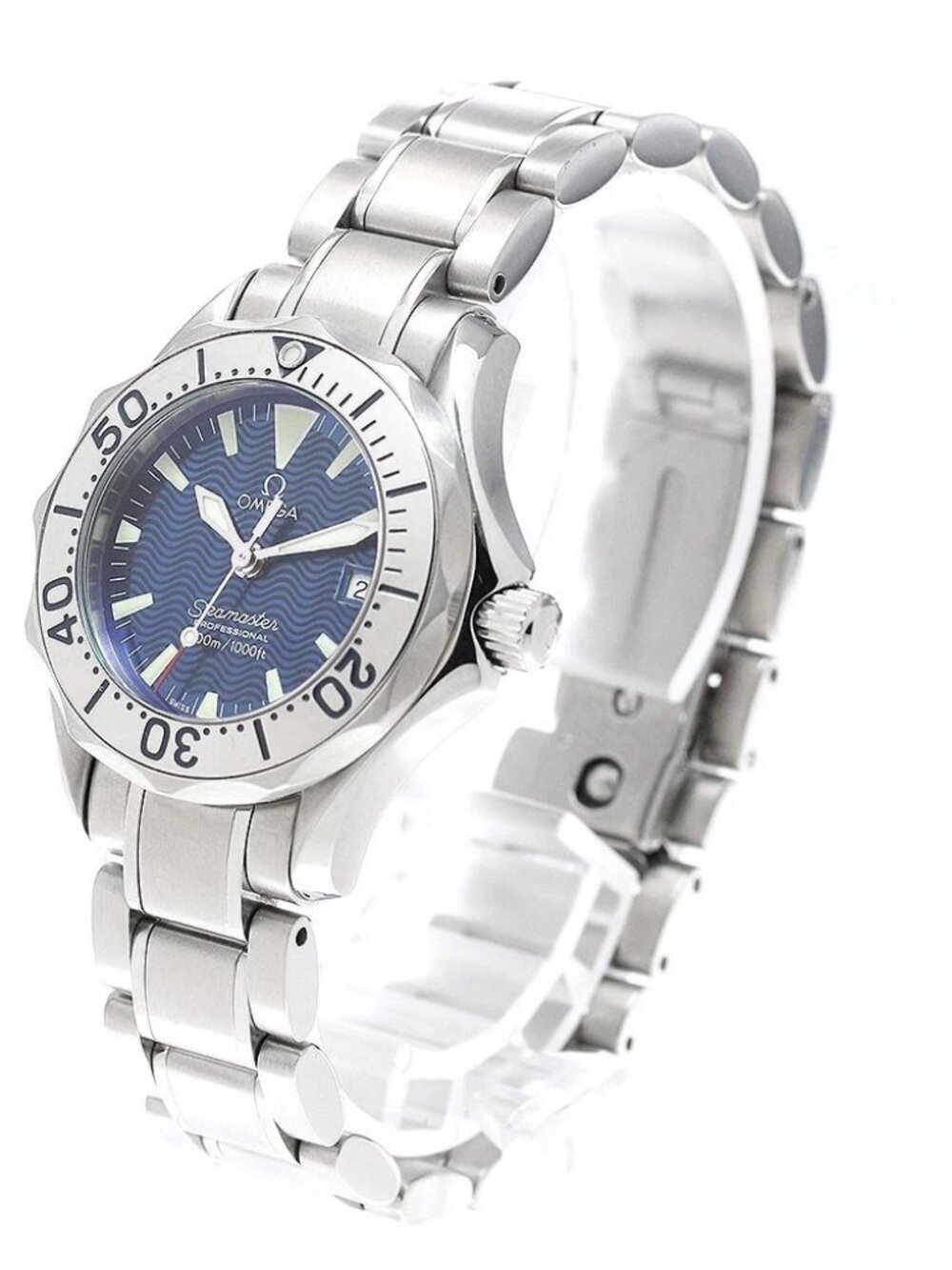 OMEGA Seamaster300m 2285.80 Date blue Dial Quartz Ladies Watch_972637